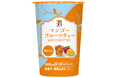 紅茶の風味とマンゴーの果肉入りが特長の「セブンプレミアム マンゴーフルーツティー 240ml」2025年7月22日(火)から新発売