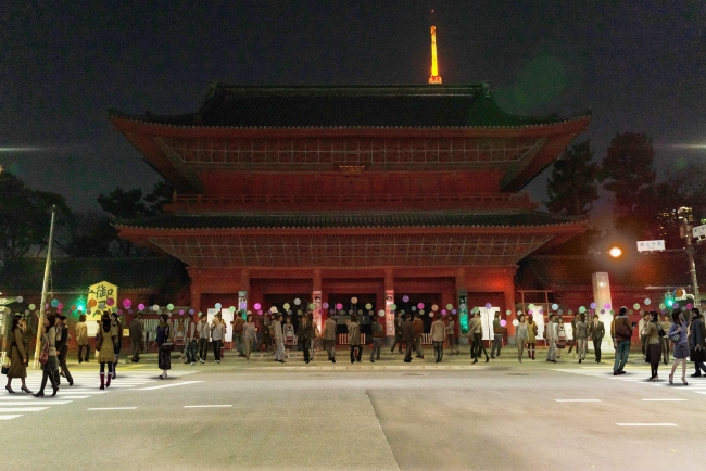 参考画像：参加者は大本山増上寺とその周辺を自由に回遊しながら作品を楽しむことができる