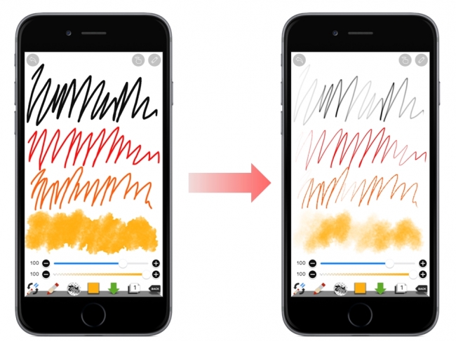 指だけで太さを変えてお絵描き アイビスペイント Iphone6s 3d Touch対応 株式会社アイビスのプレスリリース