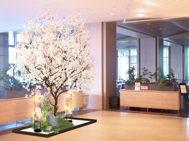 【ホテルJALシティ東京 豊洲】ロビーに今夏限定の桜の装飾が登場！