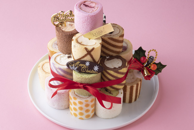 インスタ映え間違いなし Cake Jpで クリスマス限定 25種ロールケーキタワーキット4段 を販売 株式会社cake Jpのプレスリリース