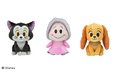 ディズニー作品で人気の3キャラクターが、ほんのり頬を染めてちょこんとおすわり!