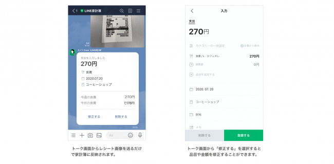 Line家計簿 Lineのトーク画面からレシート画像を送るだけで 簡単に支出入力できる新機能を提供開始 Line株式会社のプレスリリース