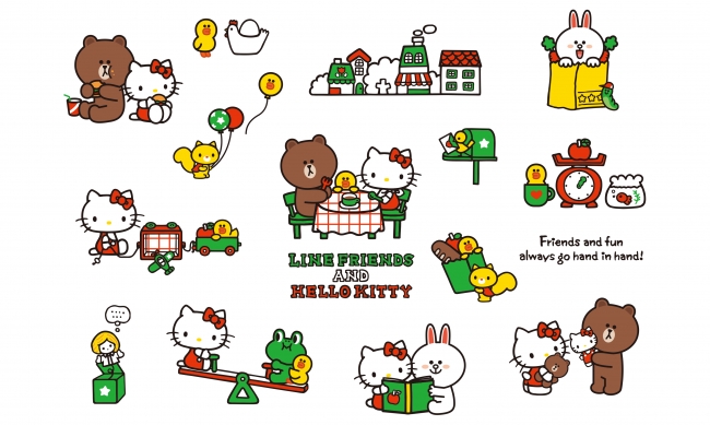 Line Friends ハローキティと初コラボレーション Line Friends Hello Kitty シリーズが登場 Line 株式会社のプレスリリース