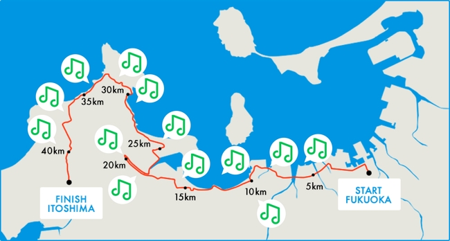 LINE MUSIC、福岡マラソン2017でランナー応援企画を実施走ってプレイリストを完成させる「MUSIC RUN！」