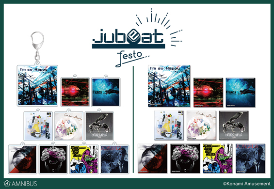 jubeat festo』の筐体アクリルスタンド、トレーディングスクエア缶