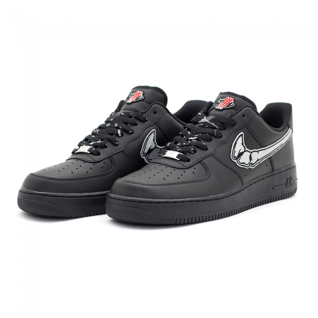 FATAL AIR FORCE 1 Silver  Black Low Custom Sneakers