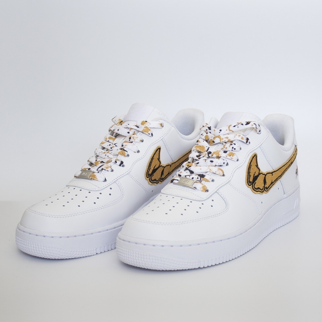 FATAL AIR FORCE 1 Gold Custom Sneakers