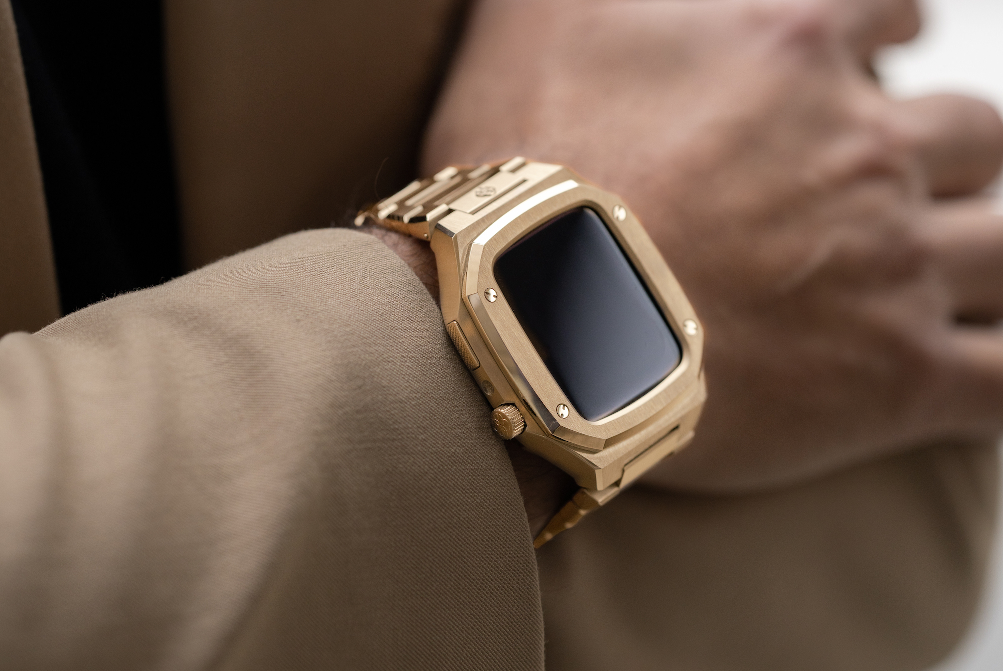 45mm 金色 apple watch メタルバンド カスタム 金属 ステンレス-