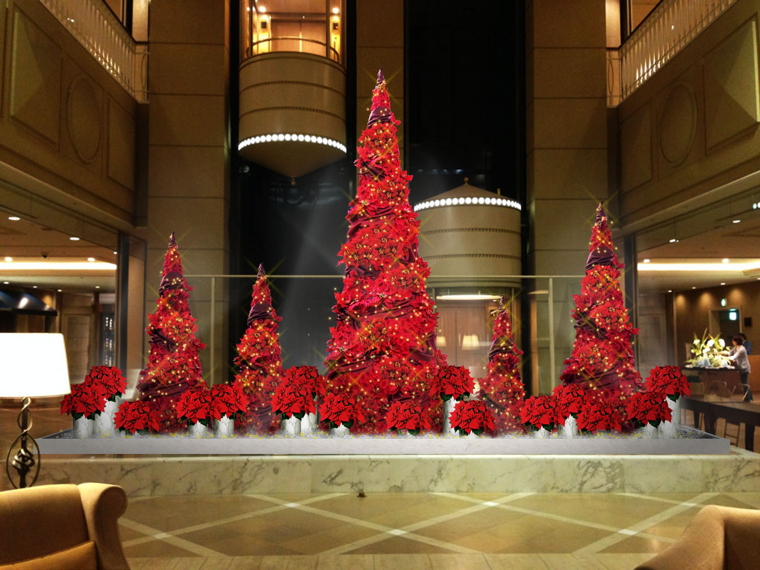 神戸メリケンパークオリエンタルホテル ドラマチックで華やかな赤いクリスマスツリーが登場 ホテルで過ごすとっておきのクリスマス プラン19 Hmjのプレスリリース