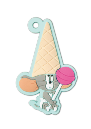 コーンを頭にのせたタフィー