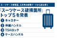 スーツケース修理王、5万件超の修理データから読み解く「スーツケース破損箇所」トップ5を発表