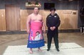 南葛SC 代表・高橋陽一「南葛SC地域プロジェクト」大島部屋・旭海雄 十両昇進記念『大空翼デザイン化粧まわし』発表記者会見を実施