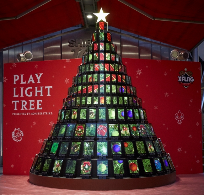 世界初 高さ約3m スマホで作ったモンストの あそべる クリスマスツリー Play Light Tree が完成 Shibuya109前にて本日公開 株式会社ミクシィのプレスリリース