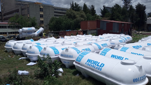 エチオピアで提供した大型水タンク（WatrAid／Zerihun Kassa）