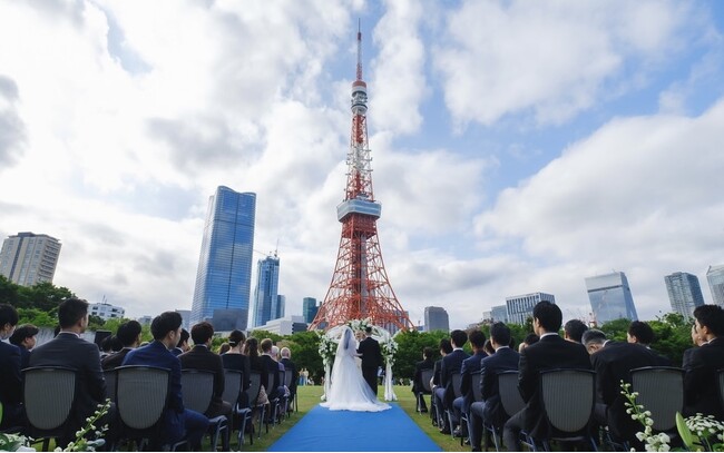 プリンス芝公園でのガーデンウエディングの様子