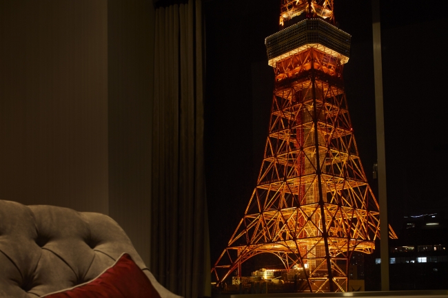 客室から望む東京タワー
