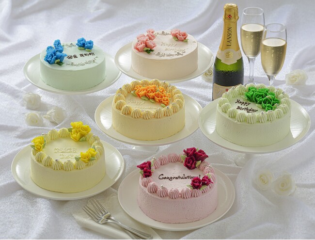 「推し色ケーキ」とシャンパン イメージ
