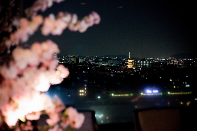 古都の情景を眺めながらインドア花見