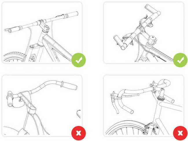 フラットバータイプの自転車への取り付けを推奨