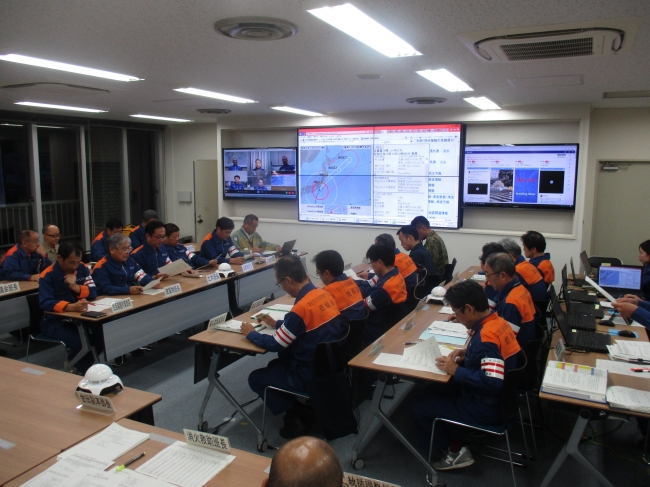 豊橋市災害対策本部の様子