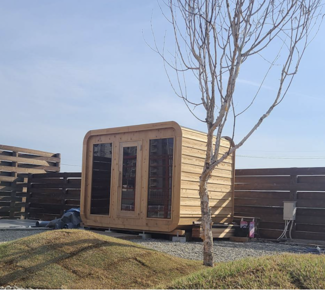 建設中の「The Nature Sauna」さいたまショールーム(2022年4月完成予定)
