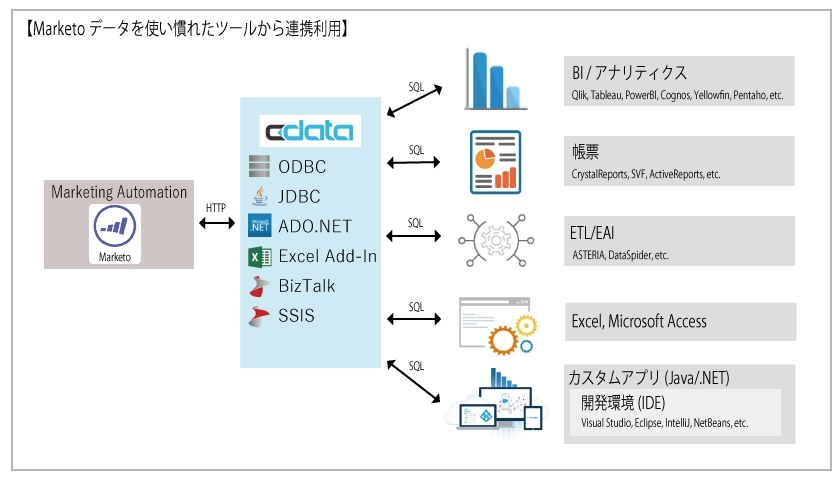 Marketo データをapi コーディング無しで連携できるmarketo ドライバー Jdbc Odbc Ado Net Excel Add In ほか をローカライズリリース Cdataのプレスリリース