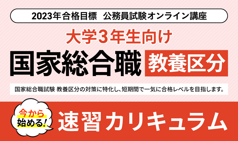 公務員試験】2023年合格目標 ＜今から始める！＞国家総合職（教養区分