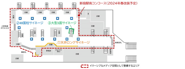 【位置図】新宿駅2階南エリア