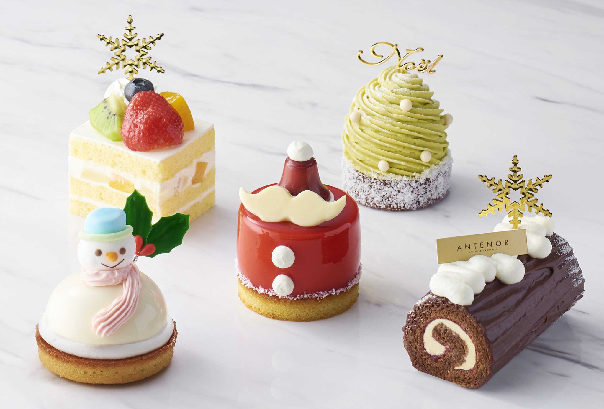 アンテノール のクリスマス限定カットケーキサンタクロースや雪だるまで楽しく美味しい時間を 株式会社 エーデルワイスのプレスリリース