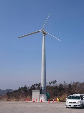 2016年3月に福島県に設置された20kワットの風力発電機