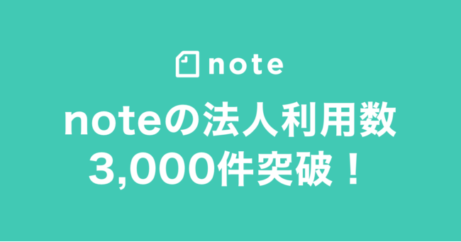 見出し画像：noteの法人利用数3,000件突破！