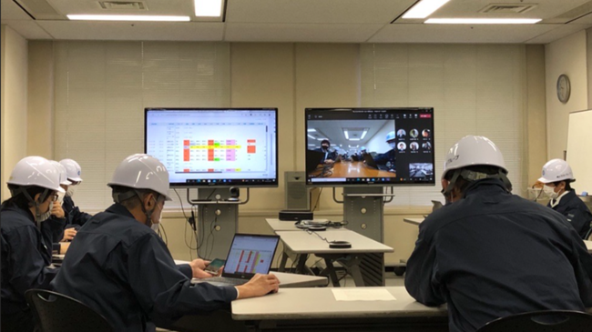 リモート震災訓練の様子