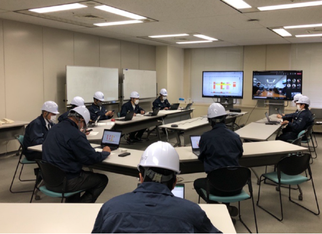 リモート震災訓練の様子