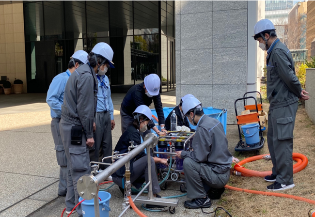 非常災害用井戸設置訓練の様子