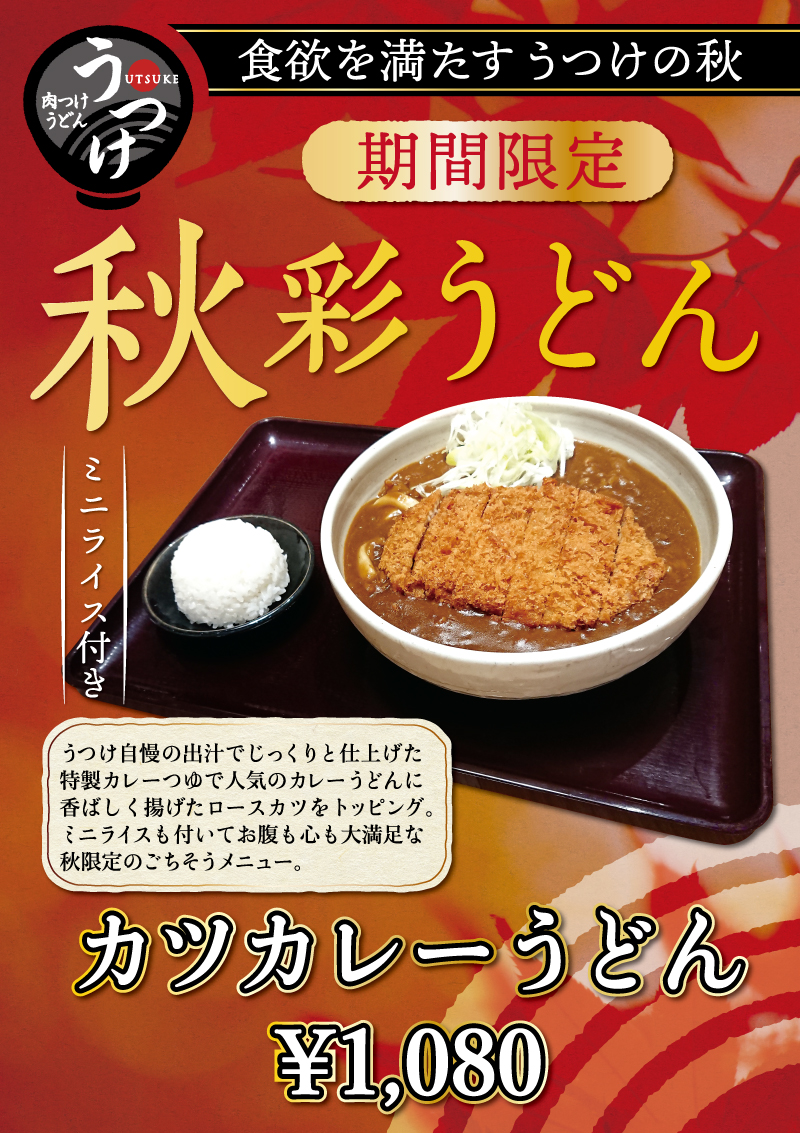 つけ麺スタイルの肉うどん店 うつけ 秋のスペシャルメニュー カツカレーうどん ミニライス付 株式会社wdi Japanのプレスリリース