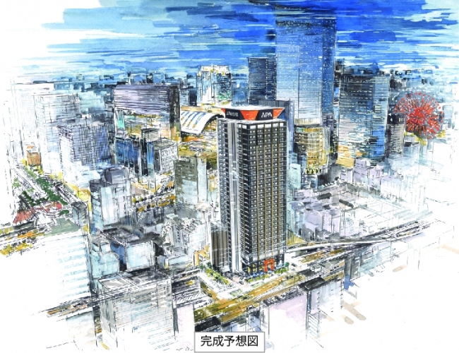 （仮称）アパホテル&リゾート〈梅田駅タワー〉完成予想図