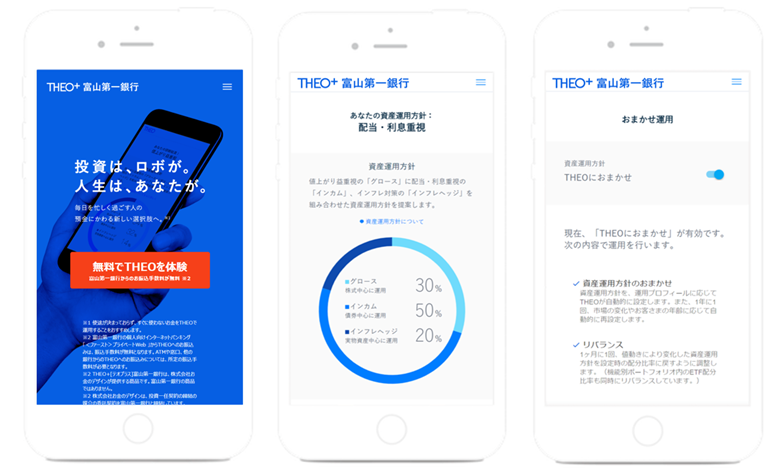 AI搭載ロボアドバイザーでおまかせ資産運用 THEO [テオ]　THEO+ 富山第一銀行 10/2より提供開始