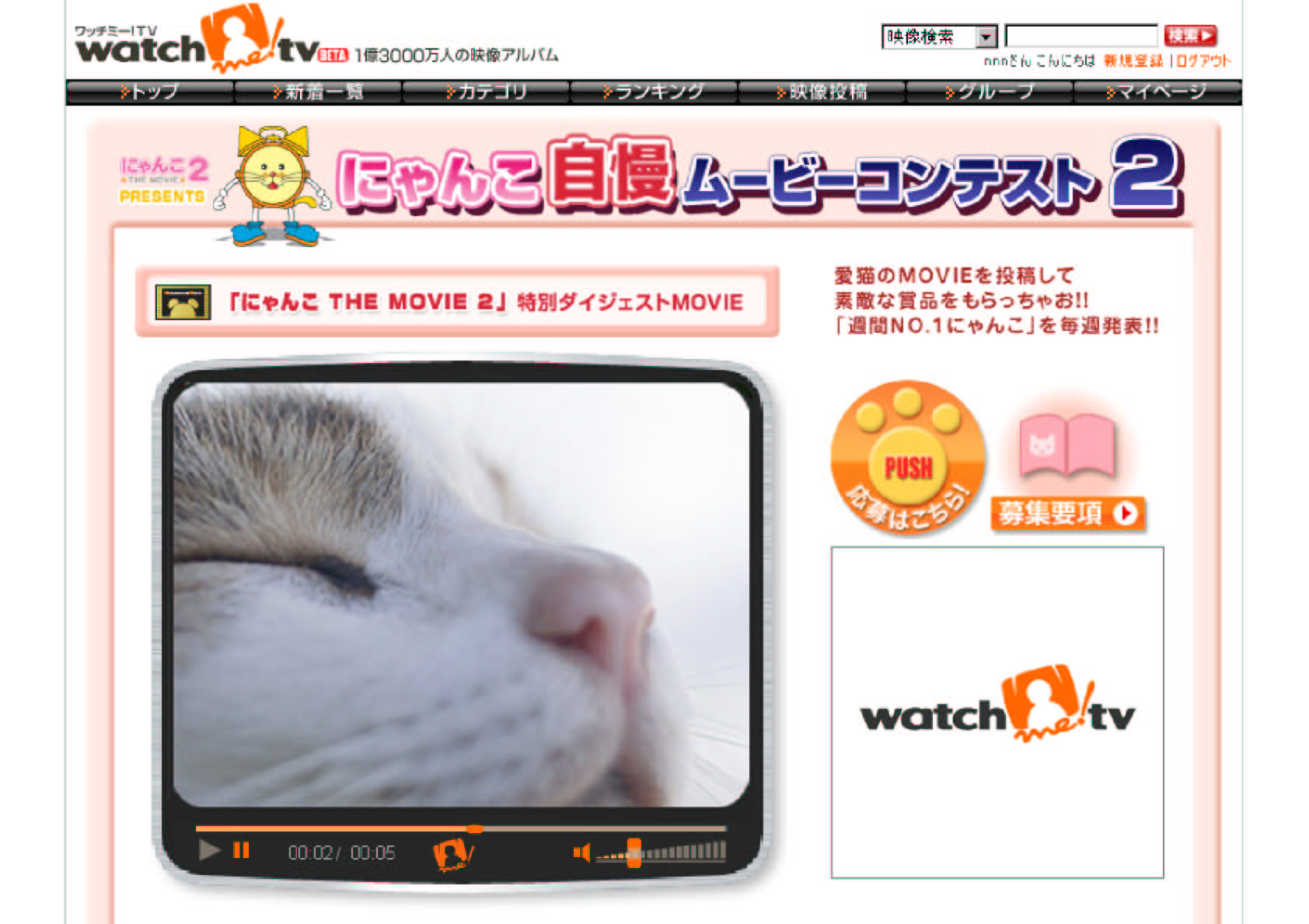 ワッチミー Tv カワイイしぐさや笑える一芸など愛猫の映像を大募集 にゃんこ自慢ムービーコンテスト２ トランスコスモスのプレスリリース