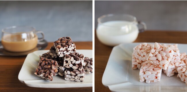 ポン菓子 えひめのハダカ麦と玄米チョコ／苺チョコ