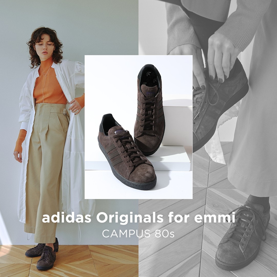 新品 未使用 adidas for emmi キャンパス80sダークブラウン