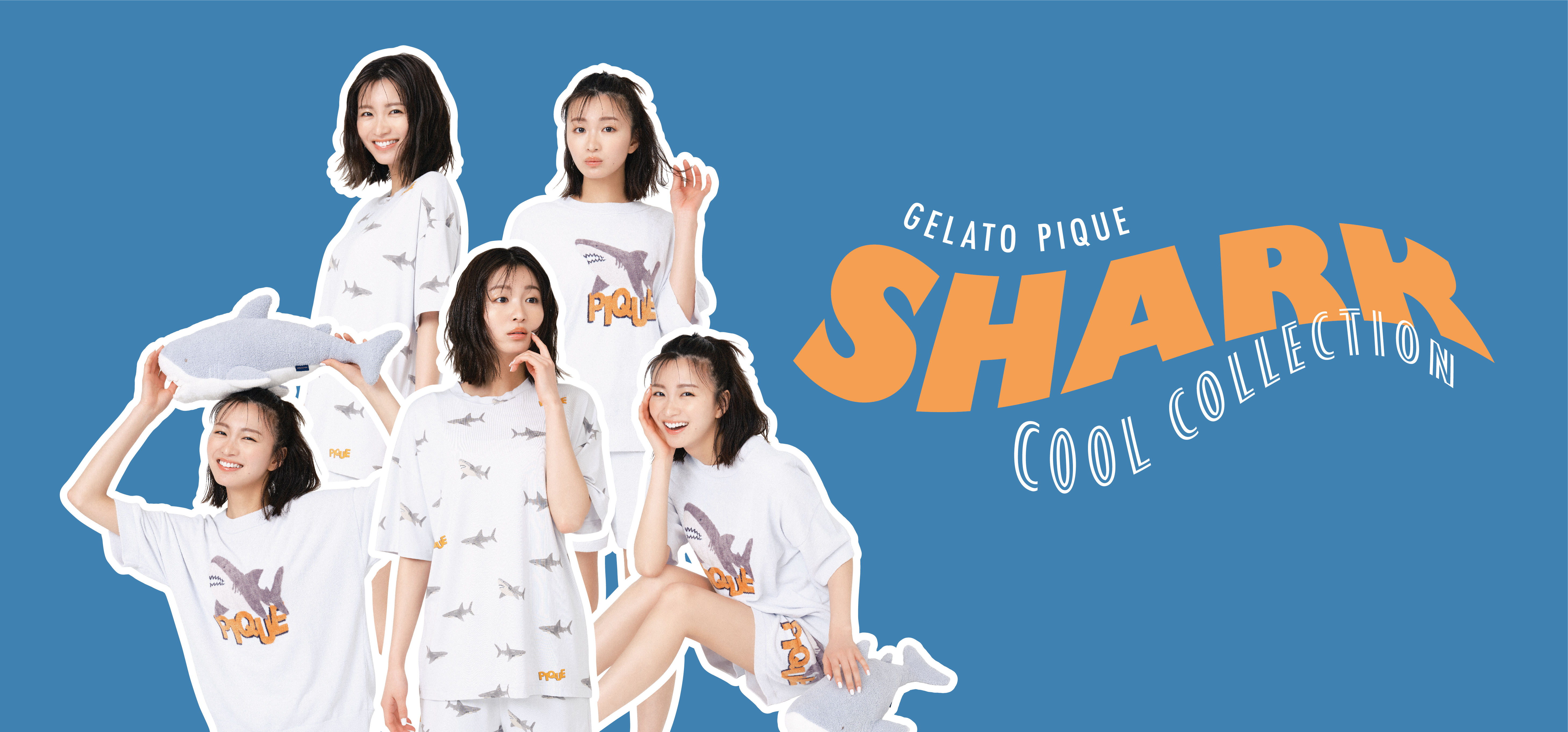 ジェラートピケ 【COOL】シャーク柄Tシャツ u0026 ハーフパンツ-