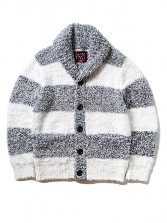 【Xmas限定】 HOMME ジェラートメランジ2ボーダーショールカーディガン 7,400yen+tax