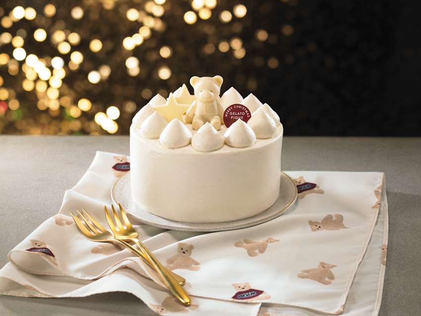 【gelato pique（ジェラート ピケ）】初のクリスマスケーキが登場。雪が舞い降りた世界をオールホワイトで表現。｜株式会社マッシュ