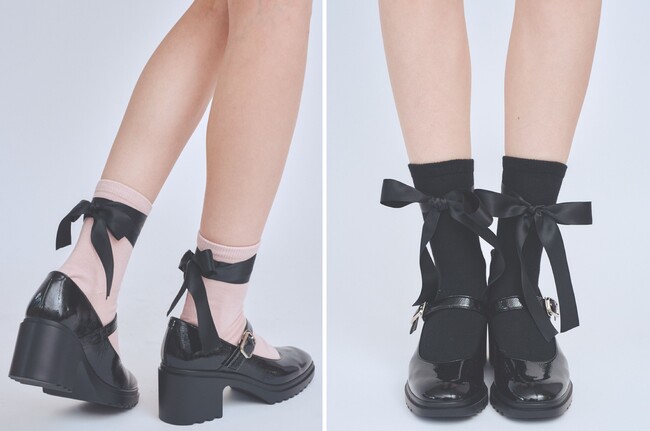 リボン付きクルーソックス リボン付きクルーソックス