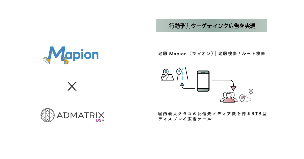 Admatrix Dsp マピオンdmp との連携を開始 行動予測ターゲティングによるweb広告配信を実現 株式会社one Compathのプレスリリース