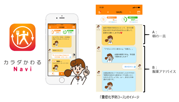 高血圧・糖尿病の治療をしながら働く社員をサポート！AI健康アプリ「カラダかわるNavi」に重症化予防コース登場