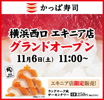 オープン記念】『ランドマーク風 サーモンタワー』寿司販売 かっぱ寿司 