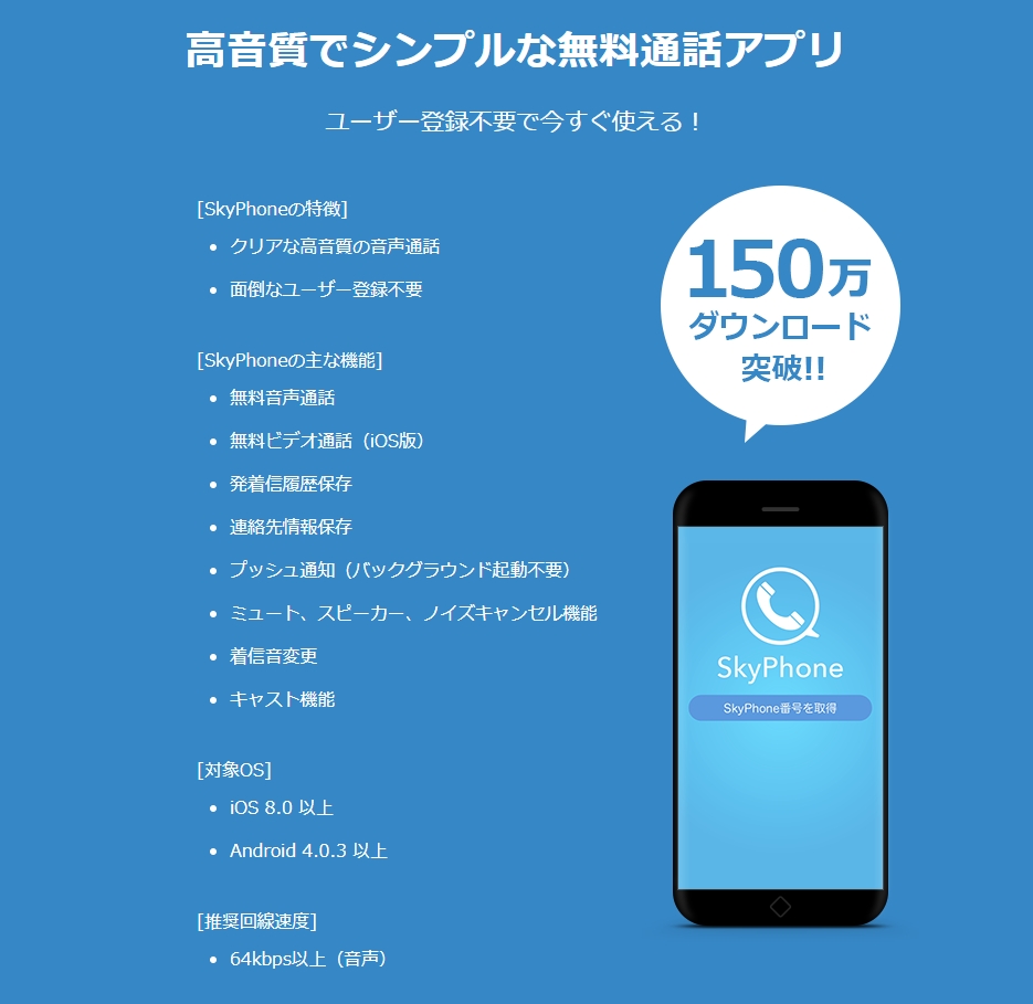 新機能追加 無料通話アプリ Skyphone でskyphone番号の引き継ぎが可能になります 株式会社クアッドシステムのプレスリリース