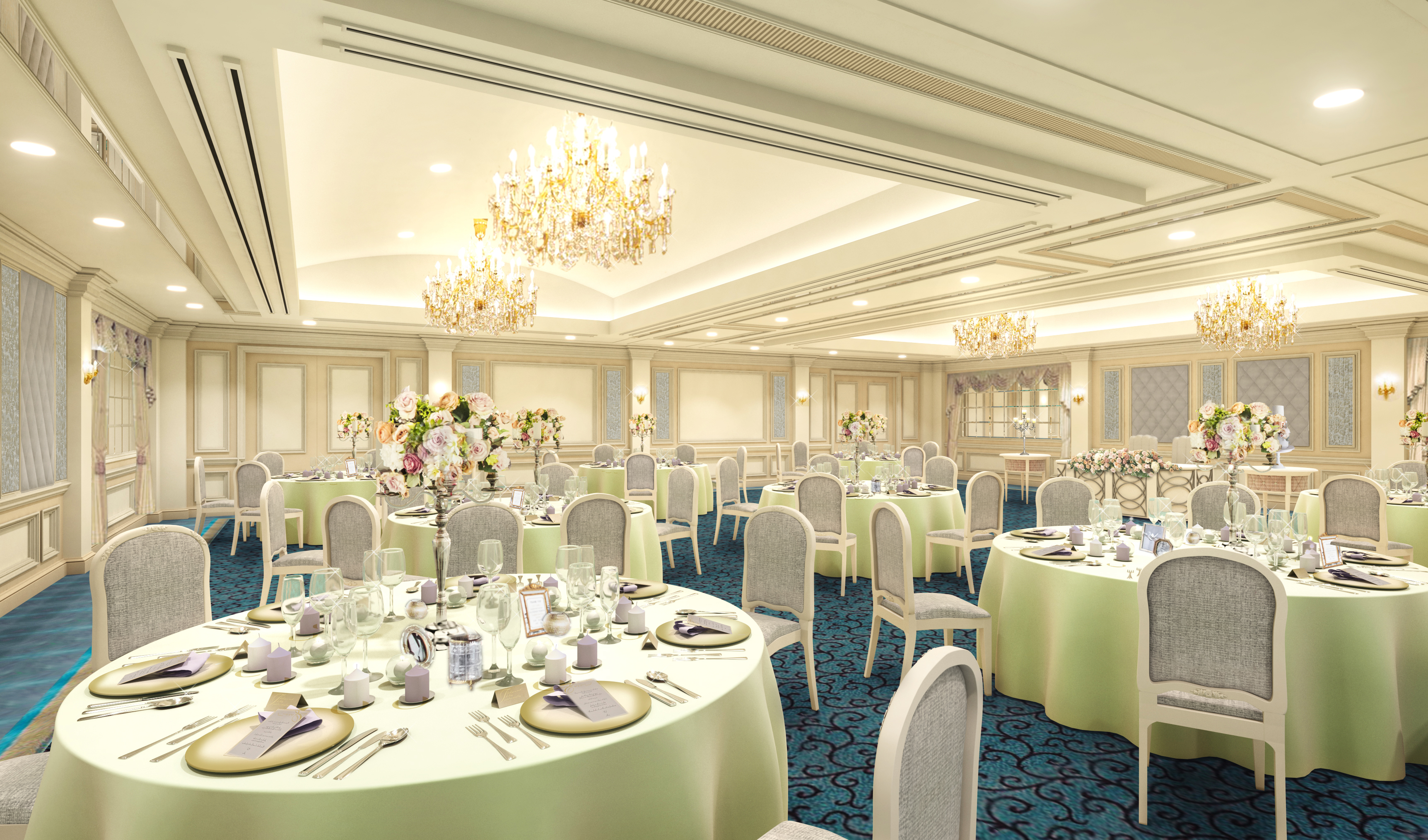 婚礼披露宴会場を改装 宴会場 エメラルド 内装リニューアル クラシカルモダンを追求した煌びやかなパーティ 会場 リーガロイヤルホテル東京のプレスリリース